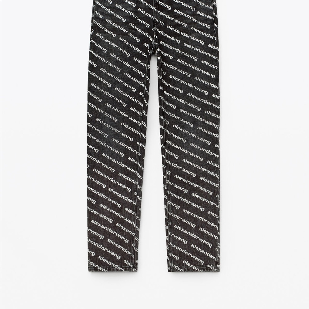 Alexander Wang Skater logo distressed denim jeans